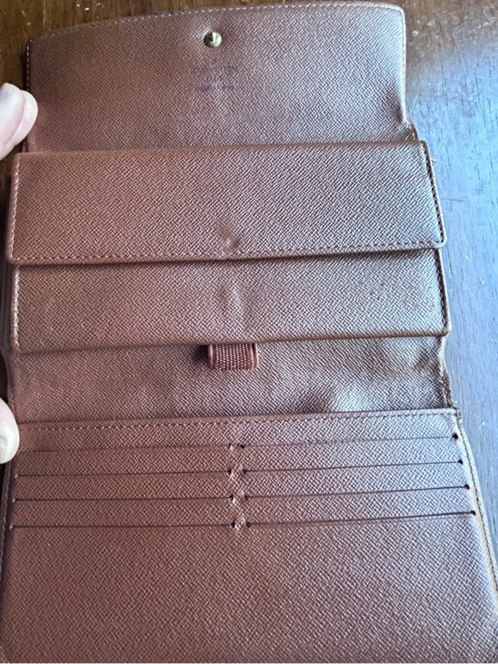 Louis Vuitton Epi Leather Long Wallet Brown Bifold Snap Made in Spain Auth LV - Picture 8 of 17